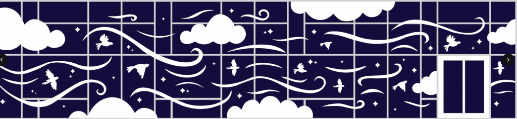 Student Amber Jansson’s proposed designs for window decals